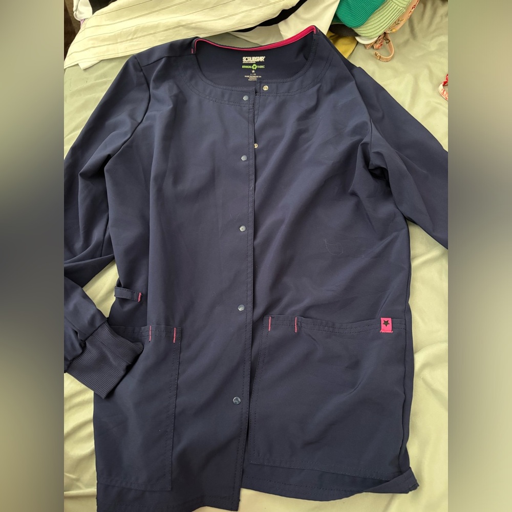 Navy blue scrubs jacket